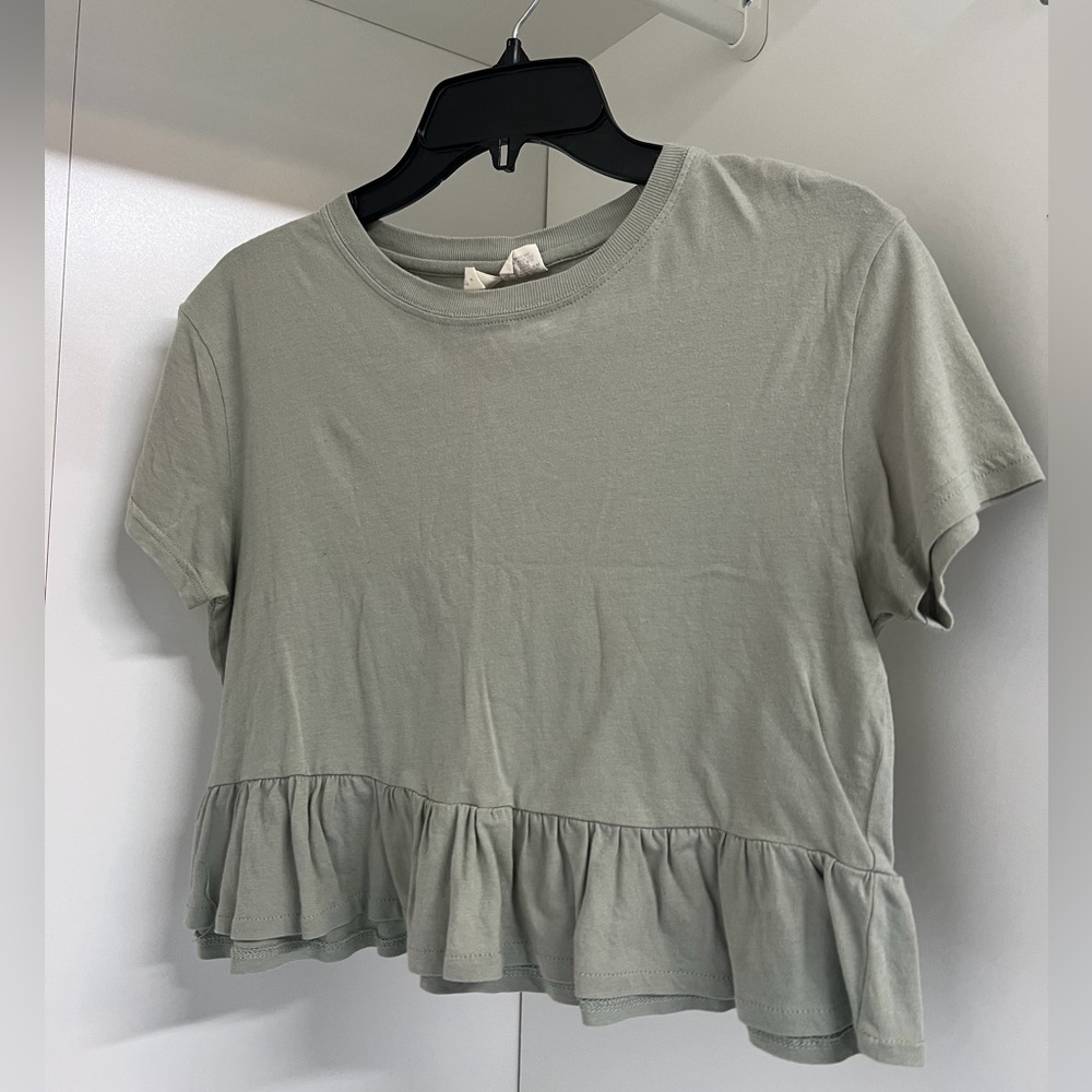 Tilly's Light Green Ruffle Crop Top